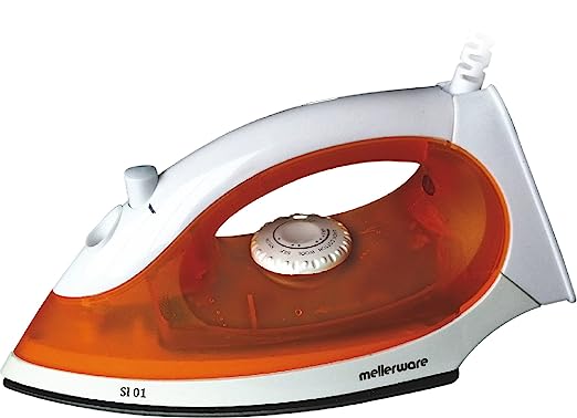 Mellerware SI01 1200-Watt Non-Stick Steam Iron (White/Orange) Mellerware SI01 1200-Watt Non-Stick Steam Iron (White/Orange)